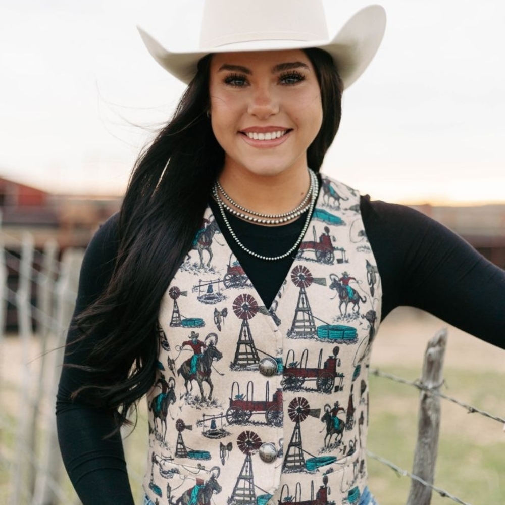 Western Print Vest